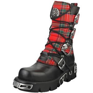 New Rock Tartan Reactor Boots Unisex Platform Boots In Tartan Black - 8 Uk New Rock Tartan Reactor Boots Unisex Platform Boots In Tartan Black - 8 Uk