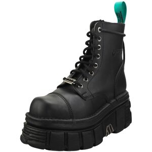 New Rock Combat Vegan Unisex Platform Boots In Black - 11 Uk New Rock Combat Vegan Unisex Platform Boots In Black - 11 Uk