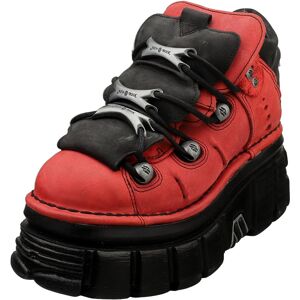 New Rock Half Boot Tower Unisex Platform Shoes In Red Black - 7.5 Uk New Rock Half Boot Tower Unisex Platform Shoes In Red Black - 7.5 Uk