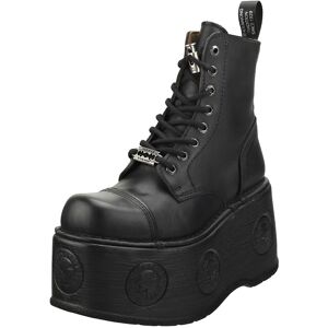 New Rock Metallic M-Newmili083-S28 Unisex Platform Boots In Black - 10 Uk New Rock Metallic M-Newmili083-S28 Unisex Platform Boots In Black - 10 Uk