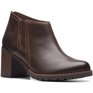 Clarks Leda Step 26174958 Womens Brown Wide Leather Ankle & Booties Boots Clarks Leda Step 26174958 Womens Brown Wide Leather Ankle & Booties Boots