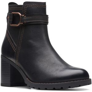 Clarks Leda Strap 26174959 Womens Black Wide Leather Ankle & Booties Boots Clarks Leda Strap 26174959 Womens Black Wide Leather Ankle & Booties Boots