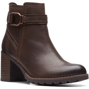Clarks Leda Strap 26174960 Womens Brown Wide Leather Ankle & Booties Boots Clarks Leda Strap 26174960 Womens Brown Wide Leather Ankle & Booties Boots