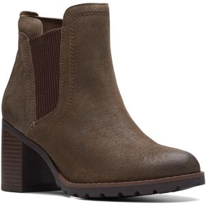 Clarks Leda Up 26174963 Womens Green Suede Zipper Ankle & Booties Boots Clarks Leda Up 26174963 Womens Green Suede Zipper Ankle & Booties Boots