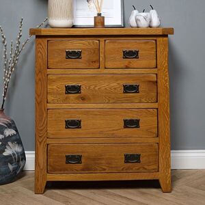 Elm Home And Garden Oak Chest Of Drawers Rustic Stain H986cm X W85cm X D40cm Elm Home And Garden Oak Chest Of Drawers Rustic Stain H986cm X W85cm X D40cm