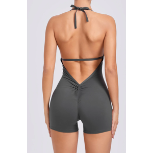 S M L Backless Hollow Out Short Bodysuit Push Up Unitard Gym Sports Active Wear S M L Backless Hollow Out Short Bodysuit Push Up Unitard Gym Sports Active Wear