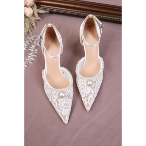 None Lace White Wedding Shoes Bridal Mesh Pearls High Heels Pumps Women Party Dress S None Lace White Wedding Shoes Bridal Mesh Pearls High Heels Pumps Women Party Dress S