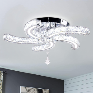 Does Not Apply 19.7'' Crystal Chandeliers, 5-Light Led Semi Flush Mount Chandeliers 6500k Ceili Does Not Apply 19.7'' Crystal Chandeliers, 5-Light Led Semi Flush Mount Chandeliers 6500k Ceili
