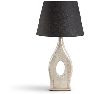 Elm Home And Garden Lamp Large Cream White Wash Wooden Black Fabric Livingroom Bedroom Bedside Table Elm Home And Garden Lamp Large Cream White Wash Wooden Black Fabric Livingroom Bedroom Bedside Table