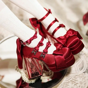 None Mary Jane Super High Heel Transparent Crystal Heel Platform Bow Shoes - 5 Colour None Mary Jane Super High Heel Transparent Crystal Heel Platform Bow Shoes - 5 Colour
