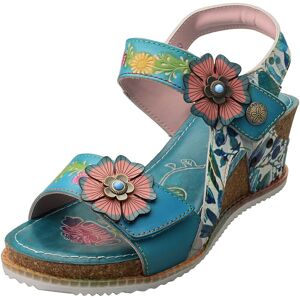 Laura Vita Bonito 38 Womens Wedge Sandals In Turquoise - 7 Uk Laura Vita Bonito 38 Womens Wedge Sandals In Turquoise - 7 Uk