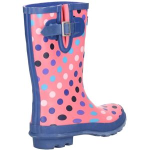 Cotswold Paxford Elasticated Mid Calf Wellington Boot Pink/multi Spot Uk 3 Pat Cotswold Paxford Elasticated Mid Calf Wellington Boot Pink/multi Spot Uk 3 Pat