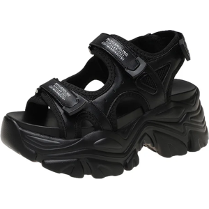 Does Not Apply 8cm Women'S Platform Sandals - Chunky Casual Summer Shoes In Beige And Black Does Not Apply 8cm Women'S Platform Sandals - Chunky Casual Summer Shoes In Beige And Black