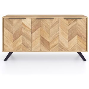 Ifd Sideboard Mango Wood Cabinet 3 Door Parquet Herringone Cupboard Fully Assembled Ifd Sideboard Mango Wood Cabinet 3 Door Parquet Herringone Cupboard Fully Assembled