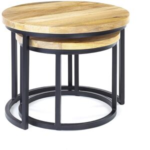 Elm Home And Garden Light Oak Nest Of 2 Tables H48 X W55.5 X D55.5cm Elm Home And Garden Light Oak Nest Of 2 Tables H48 X W55.5 X D55.5cm