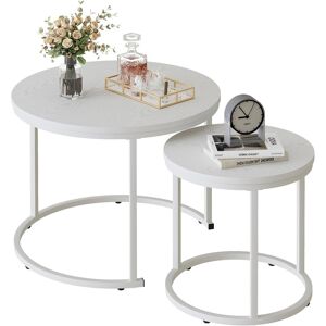 Garden 4 You Round Coffee Table For Living Room,Nest Of Tables Set Of 2,White C Garden 4 You Round Coffee Table For Living Room,Nest Of Tables Set Of 2,White C