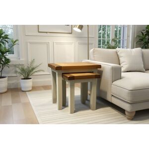 Arklow Painted Oak Cotswold Painted Oak Nest Of Tables / White Solid End Tables / Sofa Tables Arklow Painted Oak Cotswold Painted Oak Nest Of Tables / White Solid End Tables / Sofa Tables