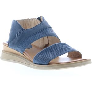 Miz Mooz Cece Womens Blue Leather Zipper Wedges Sandals Shoes Miz Mooz Cece Womens Blue Leather Zipper Wedges Sandals Shoes