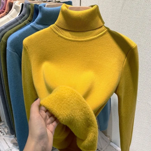 Does Not Apply Elegant Turtleneck Winter Sweater For Women, Thicken Velvet Lined Knitted Jumpe Does Not Apply Elegant Turtleneck Winter Sweater For Women, Thicken Velvet Lined Knitted Jumpe