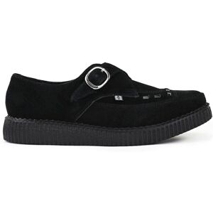 Tuk Footwear Mens Womens Pointed Creeper Black Suede Monk Buckle Platform Shoes Tuk Footwear Mens Womens Pointed Creeper Black Suede Monk Buckle Platform Shoes