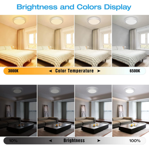 Zerodeco Oowolf Led Ceiling Light, Dimmable 3000k- 6500k Round Ceiling Lights, 40w Remote Zerodeco Oowolf Led Ceiling Light, Dimmable 3000k- 6500k Round Ceiling Lights, 40w Remote