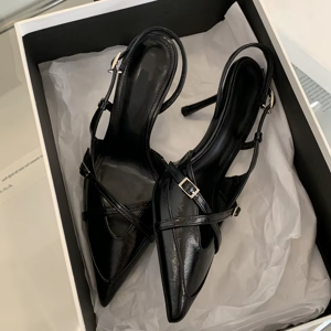 None Eilyken Street Style Buckle Strap Women Pumps Pointed Toe Thin High Heels Banque None Eilyken Street Style Buckle Strap Women Pumps Pointed Toe Thin High Heels Banque