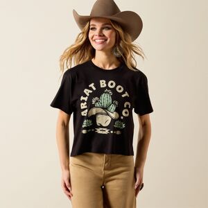 Ariat Women'S Cacti Cowboy Hat Cropped T-Shirt - Black Ariat Women'S Cacti Cowboy Hat Cropped T-Shirt - Black