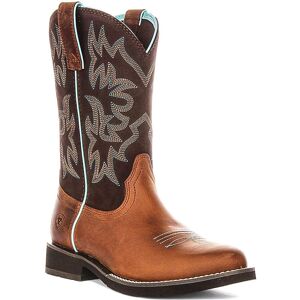Ariat Delilah Round Toe Short Cowboy Pull On Womens Boots In Brown Uk 3 - 9 Ariat Delilah Round Toe Short Cowboy Pull On Womens Boots In Brown Uk 3 - 9