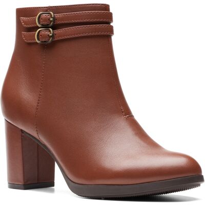 Clarks Bayla Light 26174482 Womens Brown Leather Ankle & Booties Boots Clarks Bayla Light 26174482 Womens Brown Leather Ankle & Booties Boots