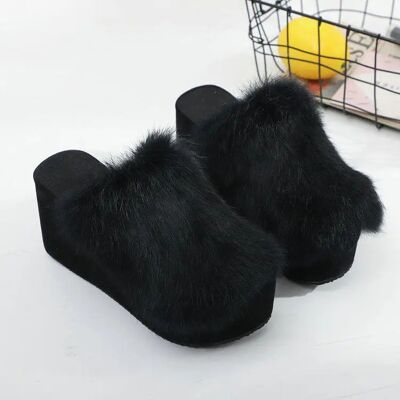 Does Not Apply Women’s Winter Wedge Slippers Peep Toe Faux Fur Platform Home Shoes Does Not Apply Women’s Winter Wedge Slippers Peep Toe Faux Fur Platform Home Shoes