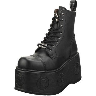 New Rock Metallic M-Newmili083-S28 Unisex Black Platform Boots - 7.5 Uk New Rock Metallic M-Newmili083-S28 Unisex Black Platform Boots - 7.5 Uk