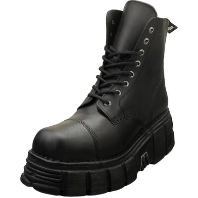 New Rock Metallic M-Newmili083-S39 Unisex Platform Boots In Black - 8 Uk New Rock Metallic M-Newmili083-S39 Unisex Platform Boots In Black - 8 Uk