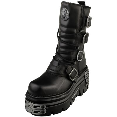 New Rock M-373-S44 Unisex Platform Boots In Black - 7 Uk New Rock M-373-S44 Unisex Platform Boots In Black - 7 Uk