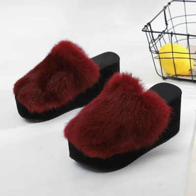 Does Not Apply Women’s Winter Wedge Slippers Peep Toe Faux Fur Platform Home Shoes Does Not Apply Women’s Winter Wedge Slippers Peep Toe Faux Fur Platform Home Shoes