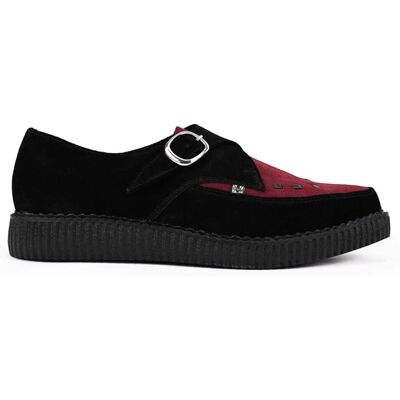 Tuk Footwear Mens Womens Pointed Creeper Black Burgundy Suede Monk Buckle Shoes Tuk Footwear Mens Womens Pointed Creeper Black Burgundy Suede Monk Buckle Shoes