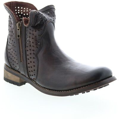 Rawhide 5931 Womens Brown Leather Zipper Cowboy Western Boots Rawhide 5931 Womens Brown Leather Zipper Cowboy Western Boots