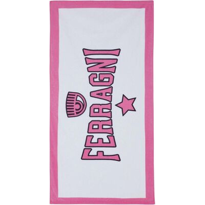Chiara Ferragni Beach Towel V43034934 Cotton Blend White Man Chiara Ferragni Beach Towel V43034934 Cotton Blend White Man
