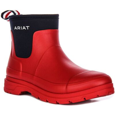 Ariat Kelmarsh Duratread Welly Chelsea Womens Boot In Red Blue Uk 3 - 8 Ariat Kelmarsh Duratread Welly Chelsea Womens Boot In Red Blue Uk 3 - 8