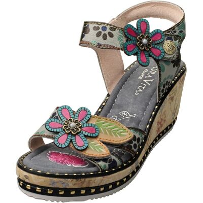 Laura Vita Ballon 08 Womens Wedge Sandals In Grey - 5 Uk Laura Vita Ballon 08 Womens Wedge Sandals In Grey - 5 Uk
