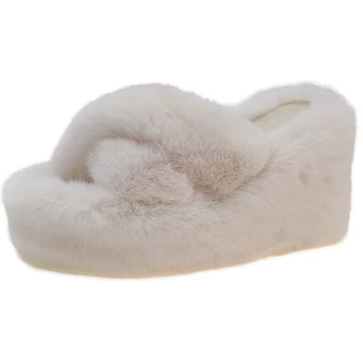 Does Not Apply Women’s Black Faux Fur Wedge Slippers Cross Strap Warm Winter Slides Does Not Apply Women’s Black Faux Fur Wedge Slippers Cross Strap Warm Winter Slides