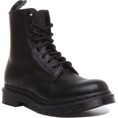 Dr Martens Pascal Virginia 8 Eye Leather Womens Boots In Black Uk 3 - 8 Dr Martens Pascal Virginia 8 Eye Leather Womens Boots In Black Uk 3 - 8