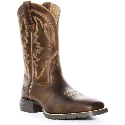 Ariat Hybrid Ranchwrk Waterproof Mid Calf Mens Boots In Brown Blue Uk 7 - 12 Ariat Hybrid Ranchwrk Waterproof Mid Calf Mens Boots In Brown Blue Uk 7 - 12