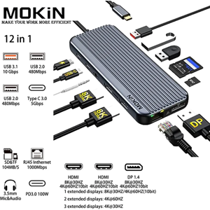 Generic - USB-C Hub Docking Station 14-in-1 HDMI 4K RJ45 Generic - USB-C Hub Docking Station 14-in-1 HDMI 4K RJ45