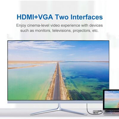 Gray Typec Docking Station Notebook Accessories 4k Usb3.0 Hub Vga Sg Gray Typec Docking Station Notebook Accessories 4k Usb3.0 Hub Vga Sg
