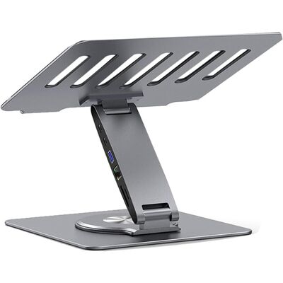 11-In-1 Adjustable Laptop Stand With Docking Station, Aluminum Laptop Riser8637 11-In-1 Adjustable Laptop Stand With Docking Station, Aluminum Laptop Riser8637