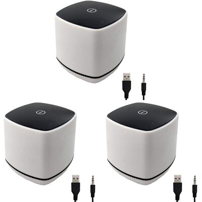 3x Desktop Speaker Usb Powered And 3.5mm Audio Input Wired Computer Audio4675 3x Desktop Speaker Usb Powered And 3.5mm Audio Input Wired Computer Audio4675