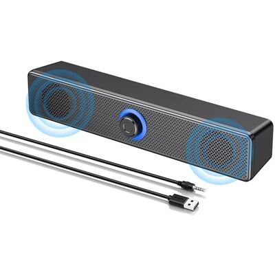 2x(Bluetooth Computer Speakers With Knob Volume Control And 3.5mm Aux Input9022 2x(Bluetooth Computer Speakers With Knob Volume Control And 3.5mm Aux Input9022