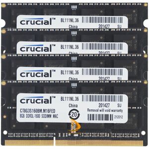 Crucial 4x 8gb 2rx8 Pc3l-12800s Ddr3l 1600mhz Test Sodimm Ram Laptop Memory $h5g Crucial 4x 8gb 2rx8 Pc3l-12800s Ddr3l 1600mhz Test Sodimm Ram Laptop Memory $h5g