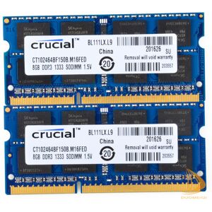 Crucial Ddr3 Ram 16gb 2x 8gb Pc3-10600 1333mhz Sodimm Laptop Memory 1.5v Nonecc* Crucial Ddr3 Ram 16gb 2x 8gb Pc3-10600 1333mhz Sodimm Laptop Memory 1.5v Nonecc*