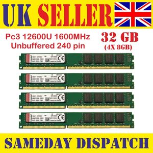 New Kingston 32gb (4 X 8gb) Ddr3 Ram Dimm 240-Pin, 1600mhz/pc3-12800, Cl11 New Kingston 32gb (4 X 8gb) Ddr3 Ram Dimm 240-Pin, 1600mhz/pc3-12800, Cl11